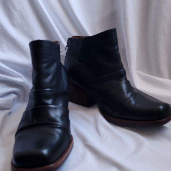 Black Leather Ankle Boots - Picture 3 of 5